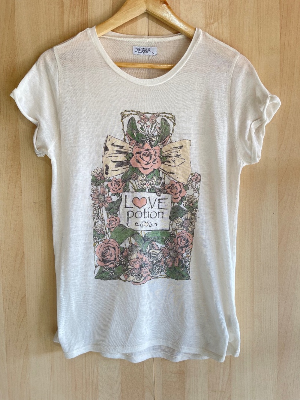 Lauren Moshi White Floral 'Love Potion' Graphic Tee